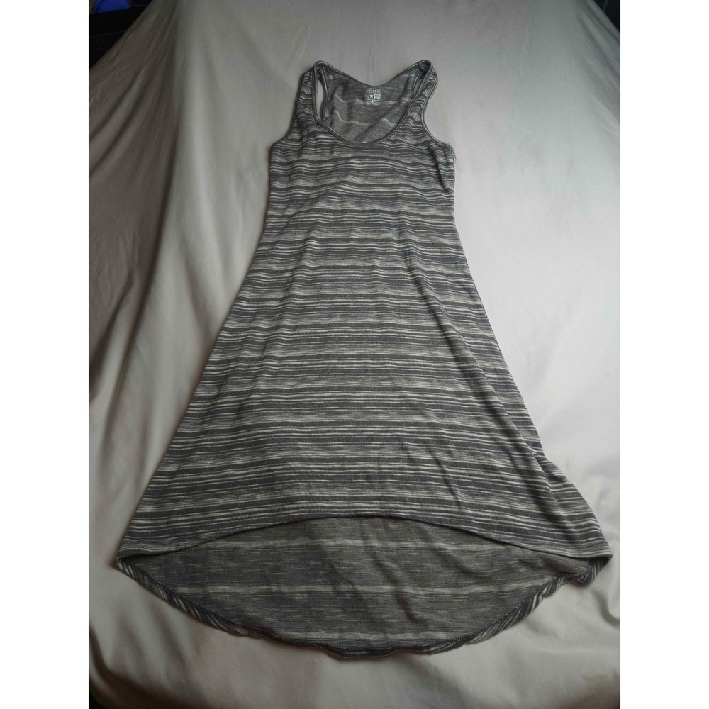 Converse Womens One Star Grey Space Dye Striped Racerback High Low Tank Dress XS